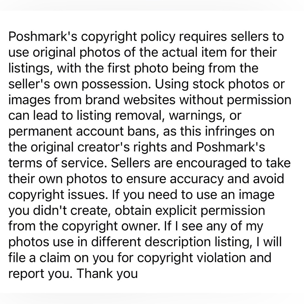 Poshmark Copyright Policy Notice